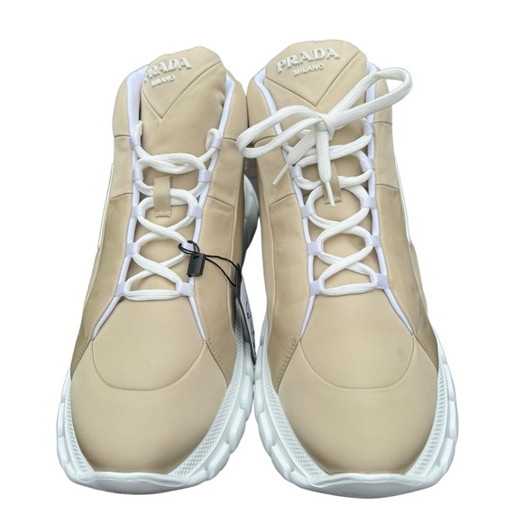 NWB PRADA***Nylon Lace-Up Mid-Top Sneakers****EU 39.5 US 9.5 $1020 - Picture 6 of 11